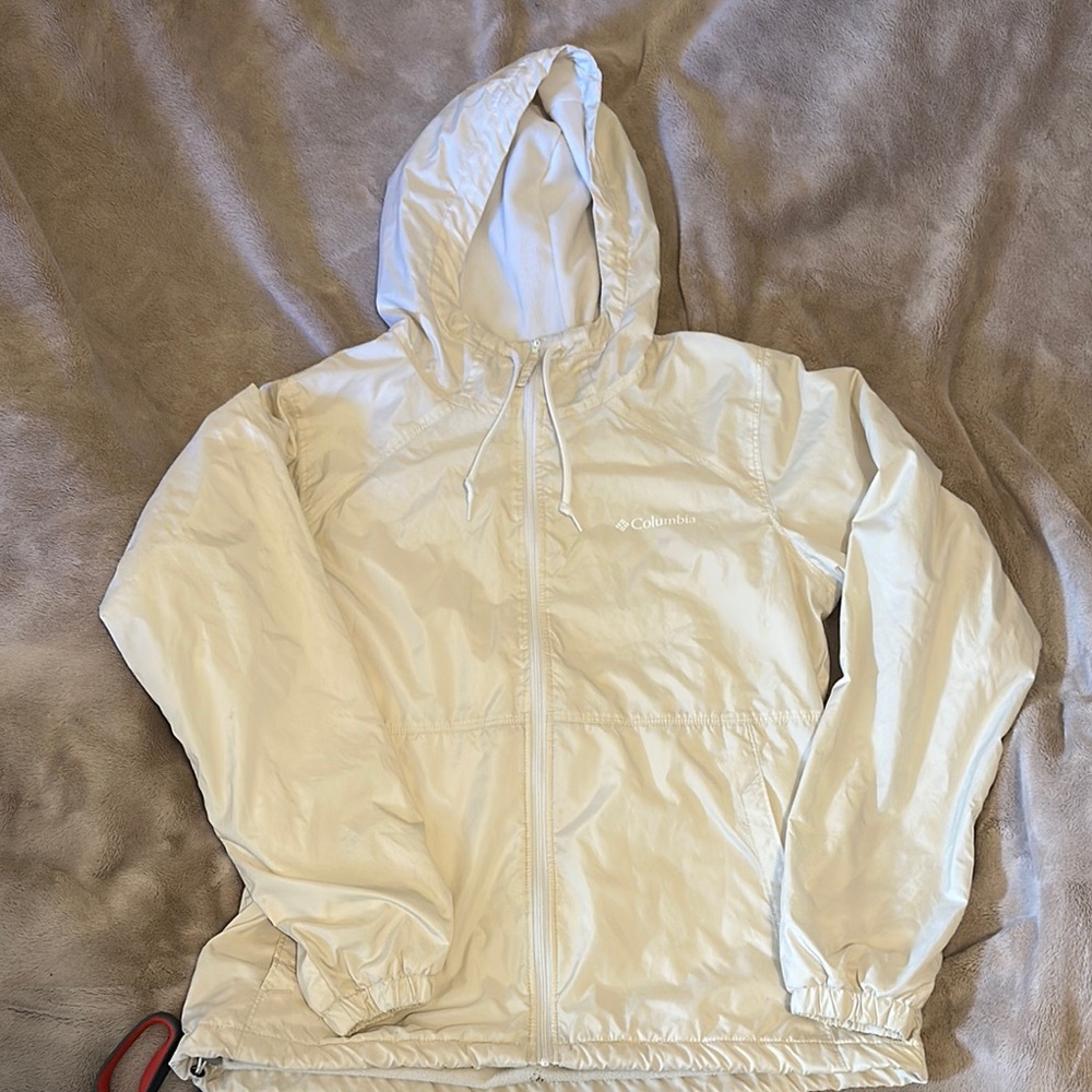 Columbia White Hooded Jacket